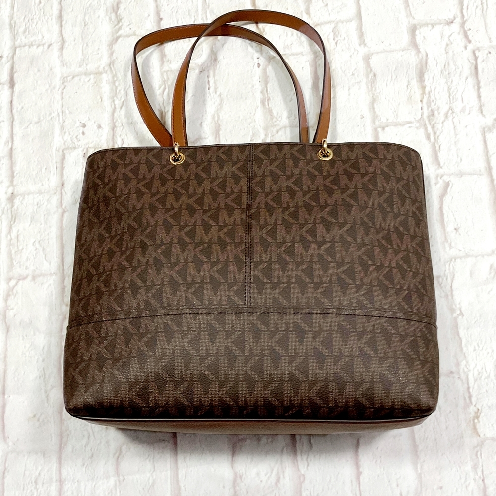 LAST 1❗️MICHAEL KORS Amy Large Tote In Brown/Luggage Color Retails $358 - Picture 9 of 12